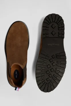 Chelsea boots en cuir marron à semelle crantée