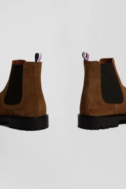 Chelsea boots en cuir marron à semelle crantée
