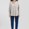 Chemise à carreaux en coton gris à poches plaquées coupe Relaxed