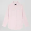 Chemise à carreaux en coton rose à poches plaquées coupe Relaxed