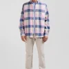 Chemise à carreaux en coton rose coupe Regular
