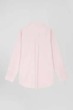 Chemise à carreaux en coton rose à poches plaquées coupe Relaxed