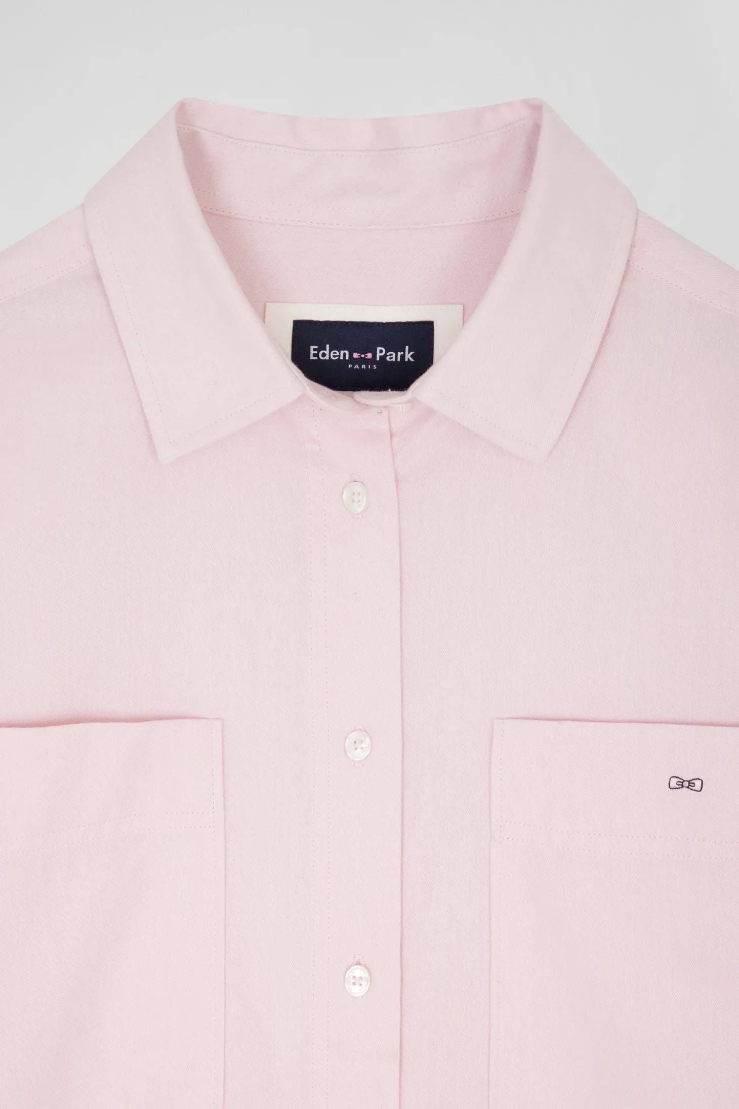 Chemise à carreaux en coton rose à poches plaquées coupe Relaxed
