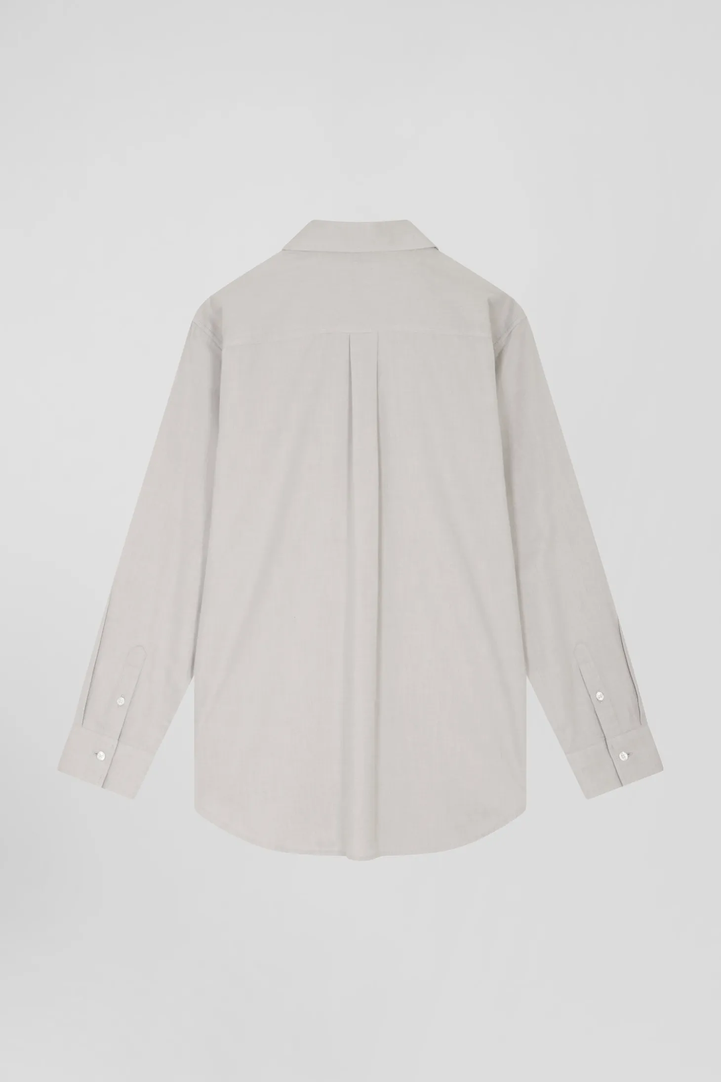 Chemise à carreaux en coton gris à poches plaquées coupe Relaxed