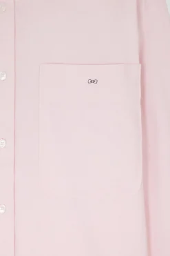 Chemise à carreaux en coton rose à poches plaquées coupe Relaxed