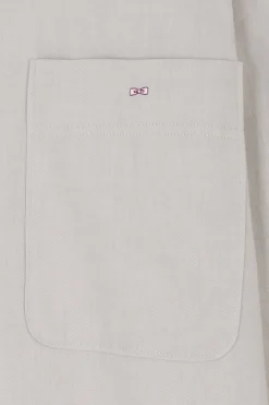 Chemise à carreaux en coton gris à poches plaquées coupe Relaxed