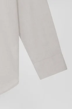 Chemise à carreaux en coton gris à poches plaquées coupe Relaxed