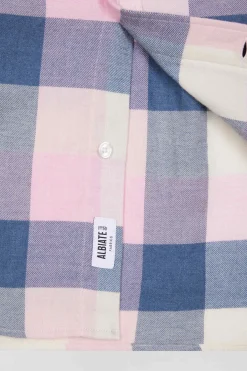 Chemise à carreaux en coton rose coupe Regular
