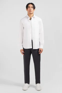 Chemise blanche slim en popeline stretch