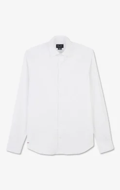 Chemise blanche slim en popeline stretch