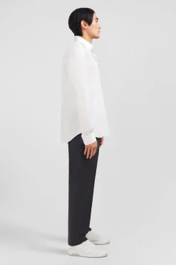 Chemise blanche slim en popeline stretch