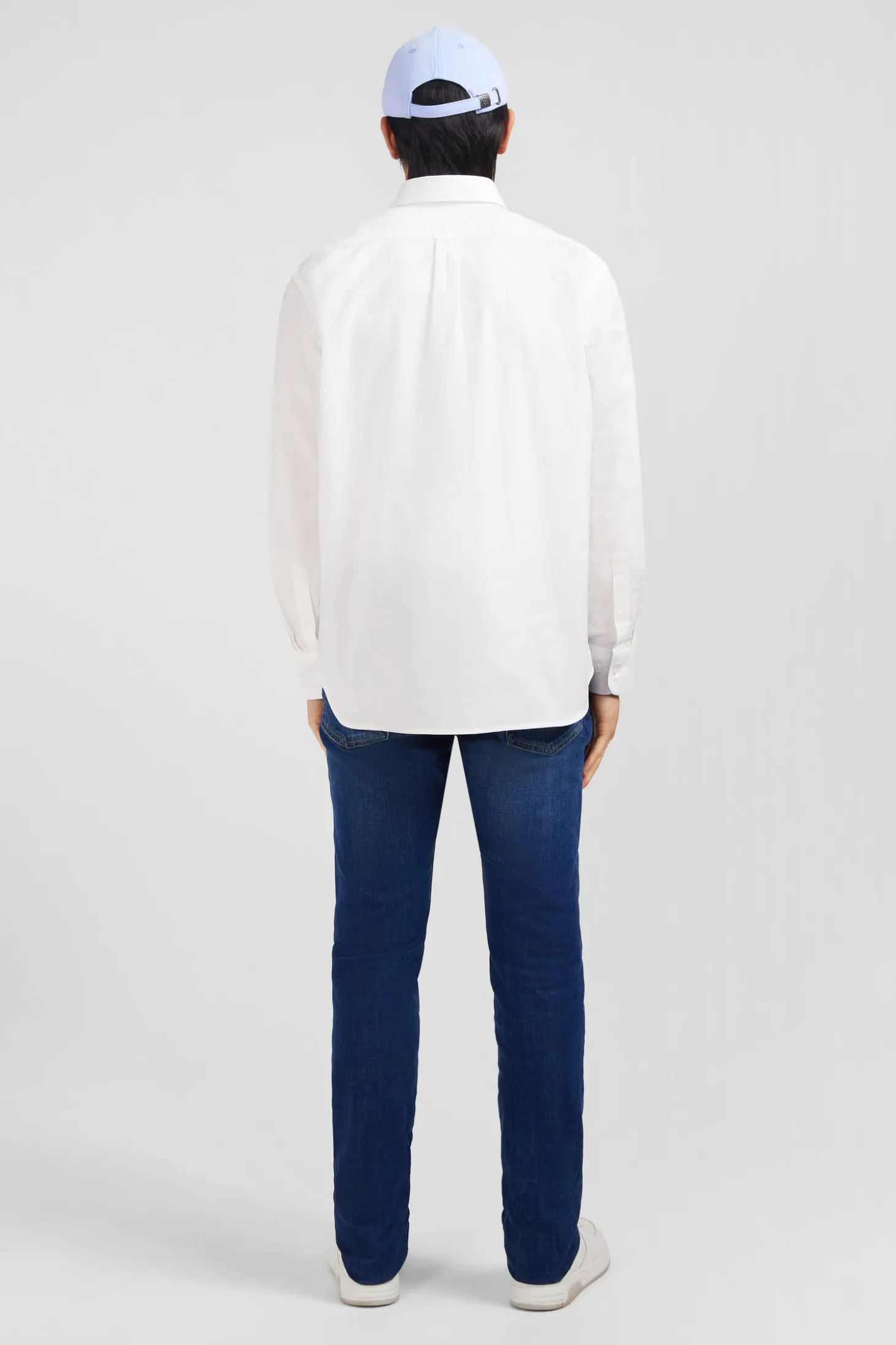 Chemise blanche unie en coton
