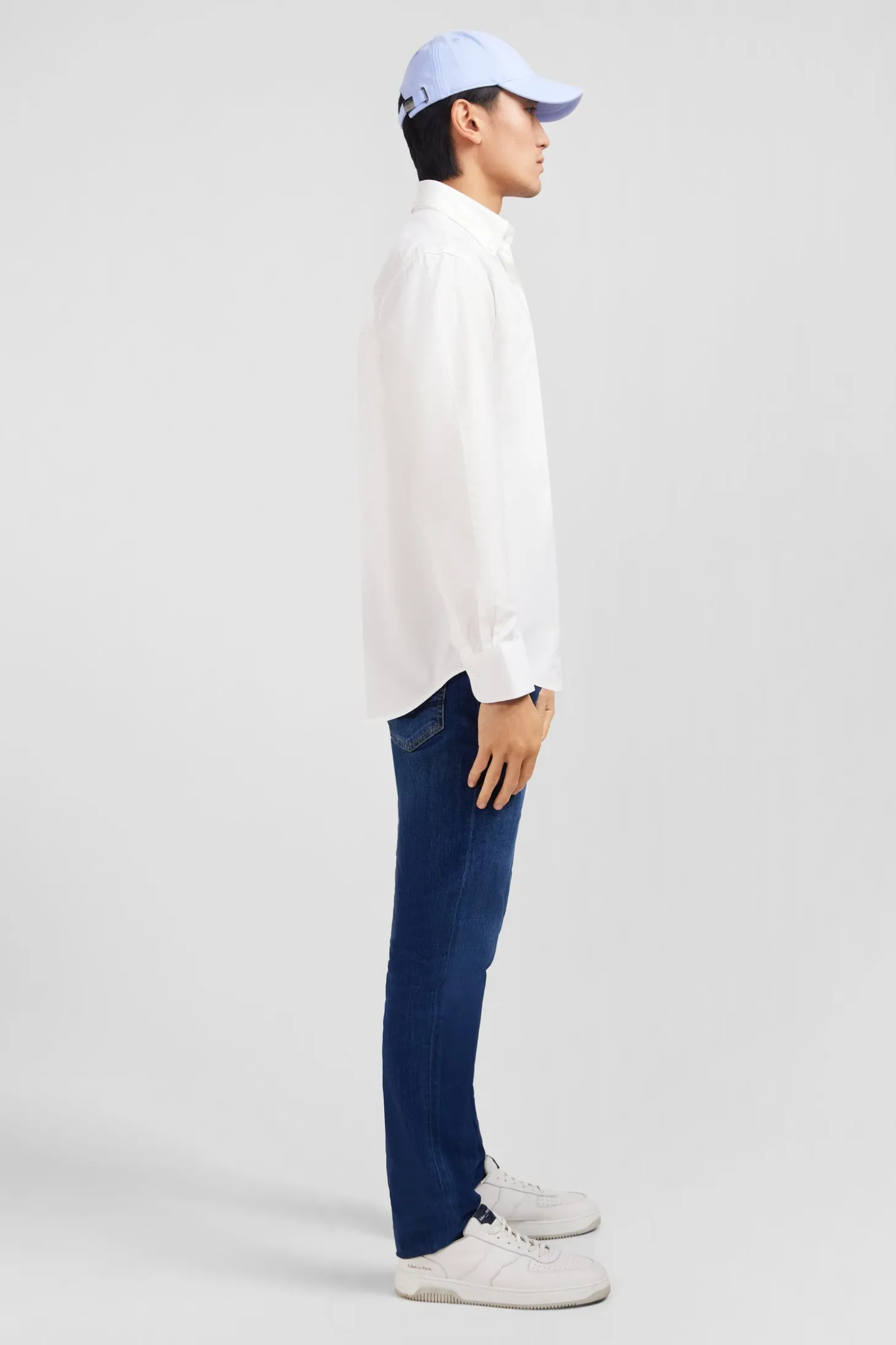 Chemise blanche unie en coton