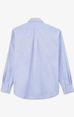 Chemise bleue unie en coton