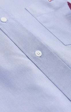 Chemise bleue unie en coton