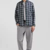 Chemise en coton à carreaux verts coupe Regular