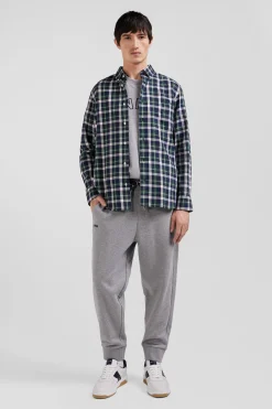 Chemise en coton à carreaux verts coupe Regular
