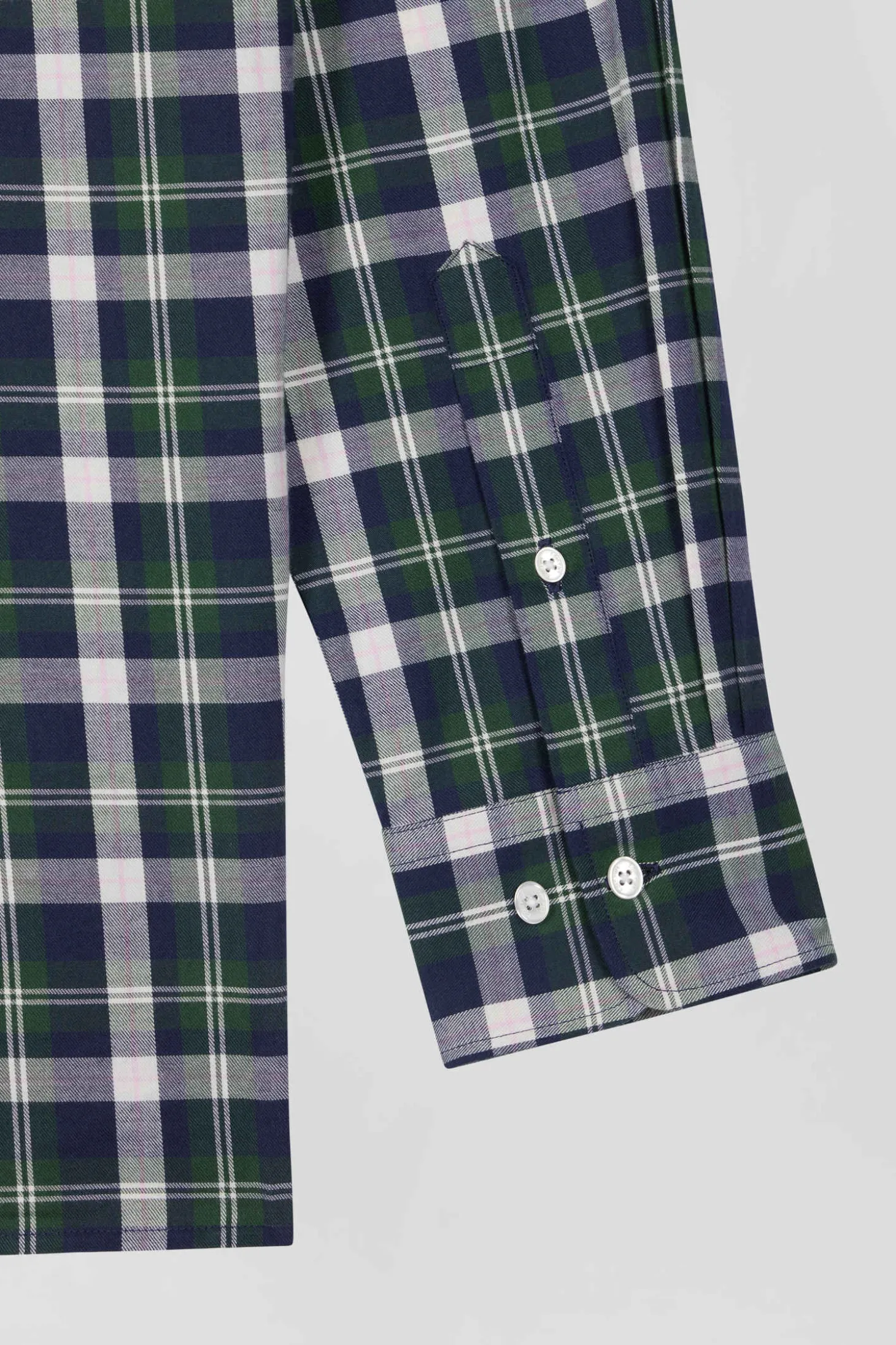 Chemise en coton à carreaux verts coupe Regular