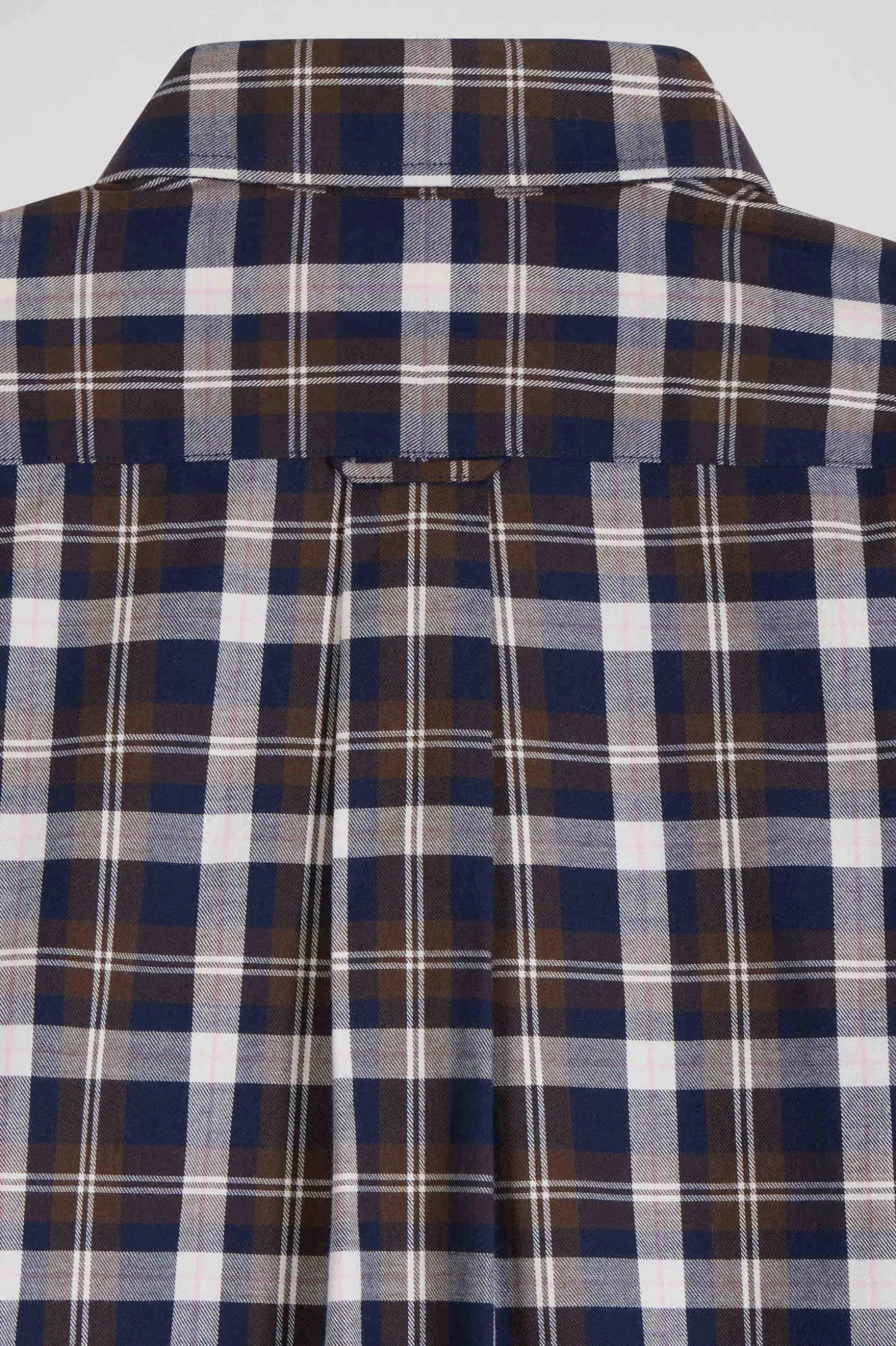 Chemise en coton à carreaux marron coupe Regular