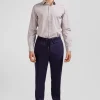 Chemise en coton à micro-motifs rose coupe Slim
