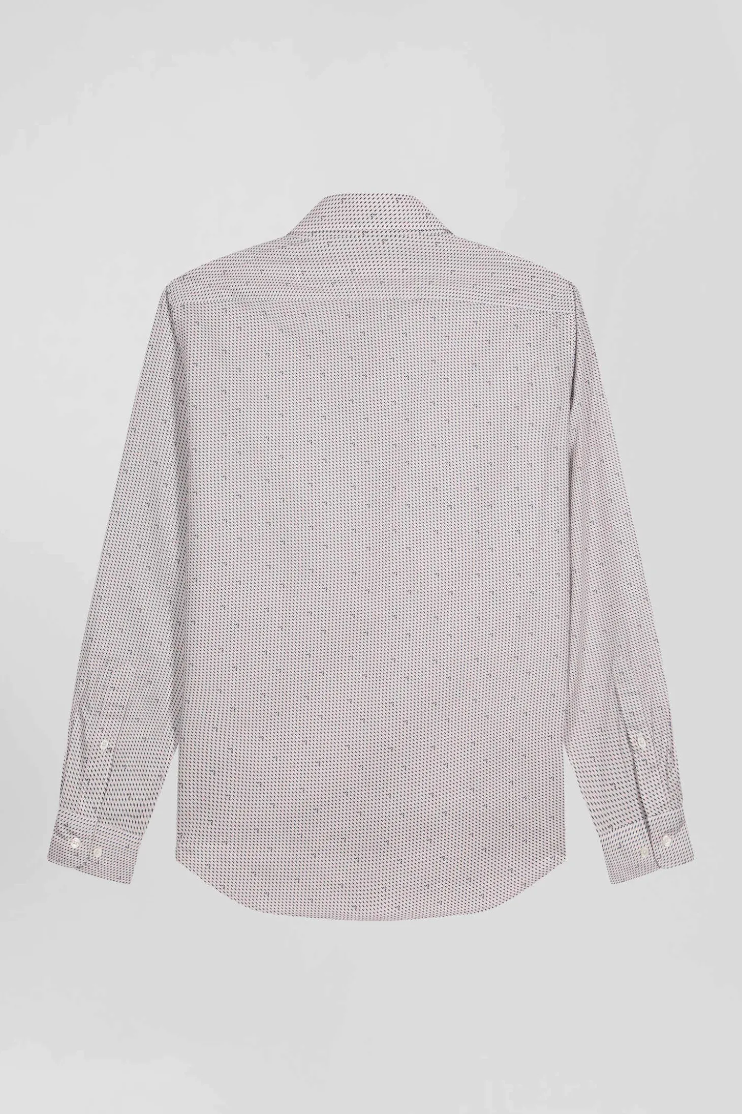 Chemise en coton à micro-motifs rose coupe Slim
