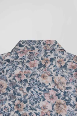 Chemise en coton beige coupe Slim