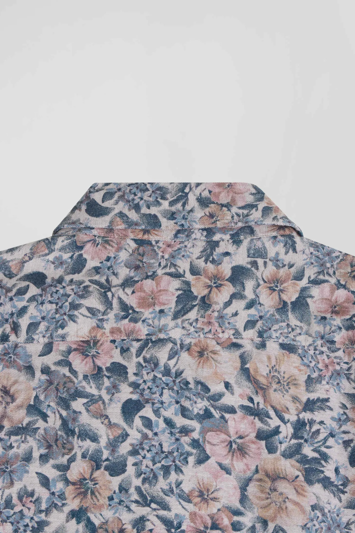 Chemise en coton beige coupe Slim