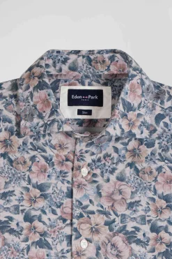 Chemise en coton beige coupe Slim