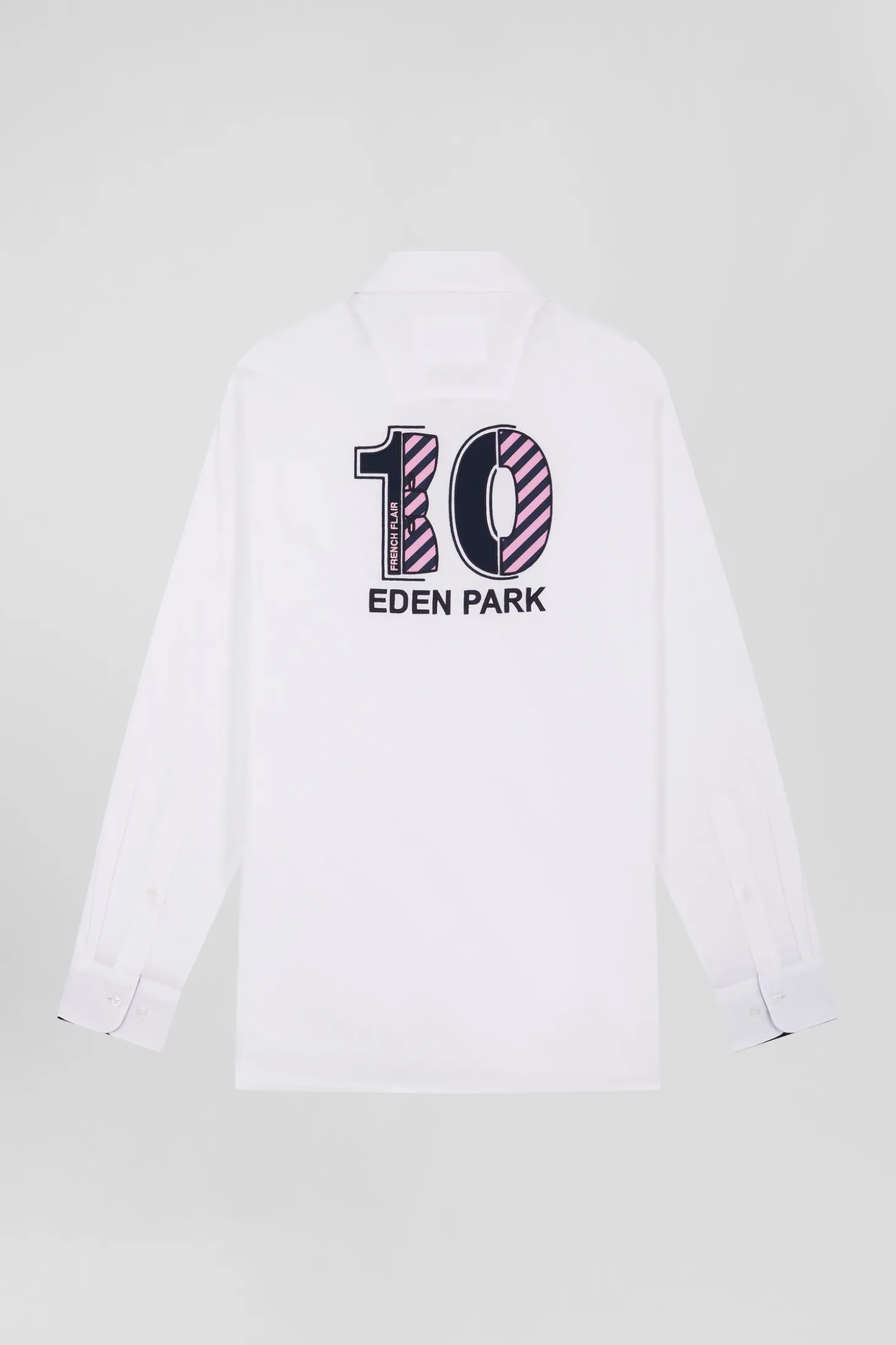 Chemise en coton blanc coupe Regular broderie dos N°10