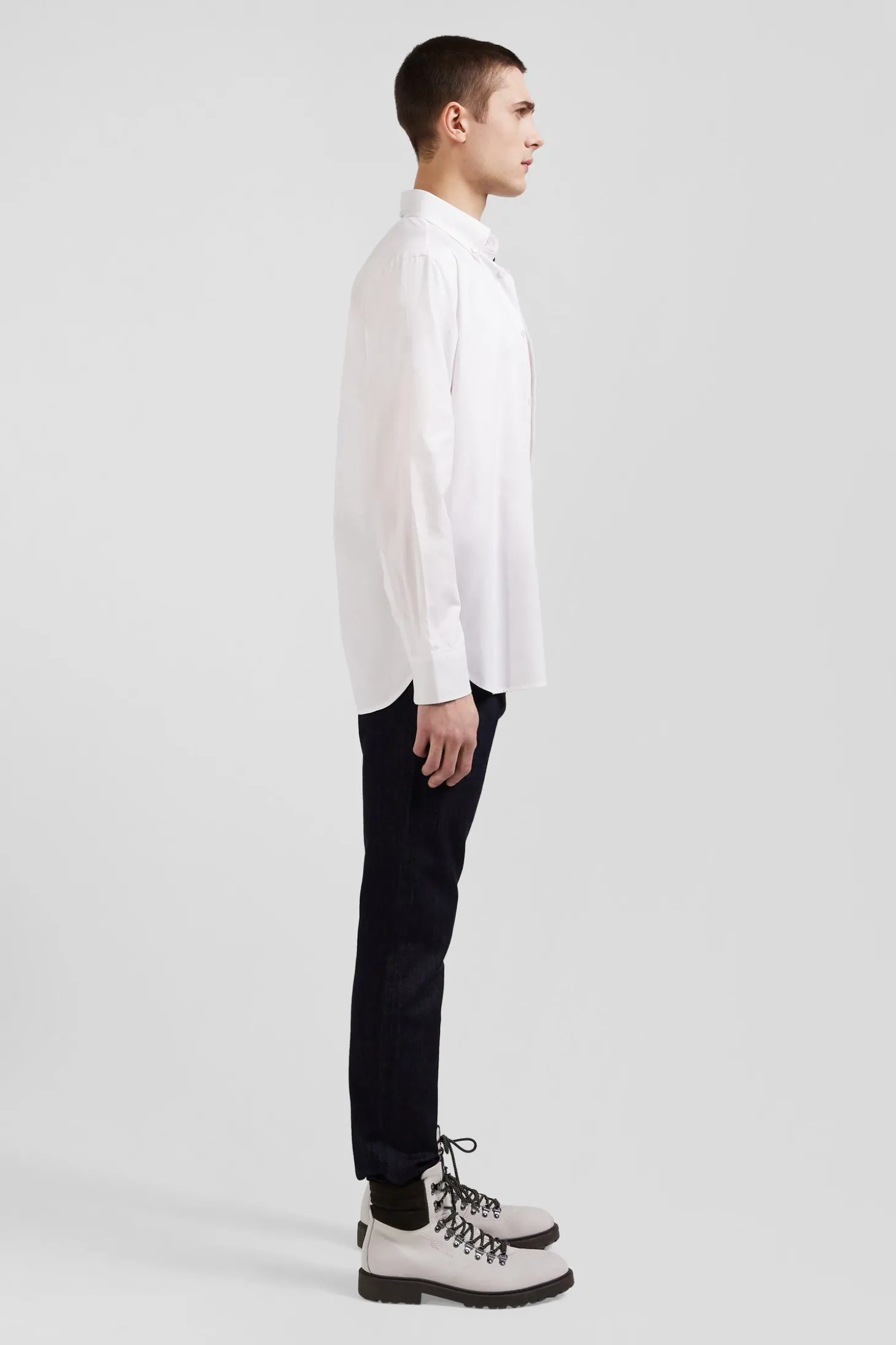 Chemise en coton blanc coupe Regular broderie dos N°10