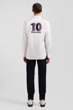 Chemise en coton blanc coupe Regular broderie dos N°10