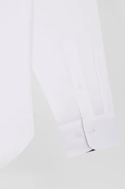 Chemise en coton blanc coupe Regular broderie dos N°10