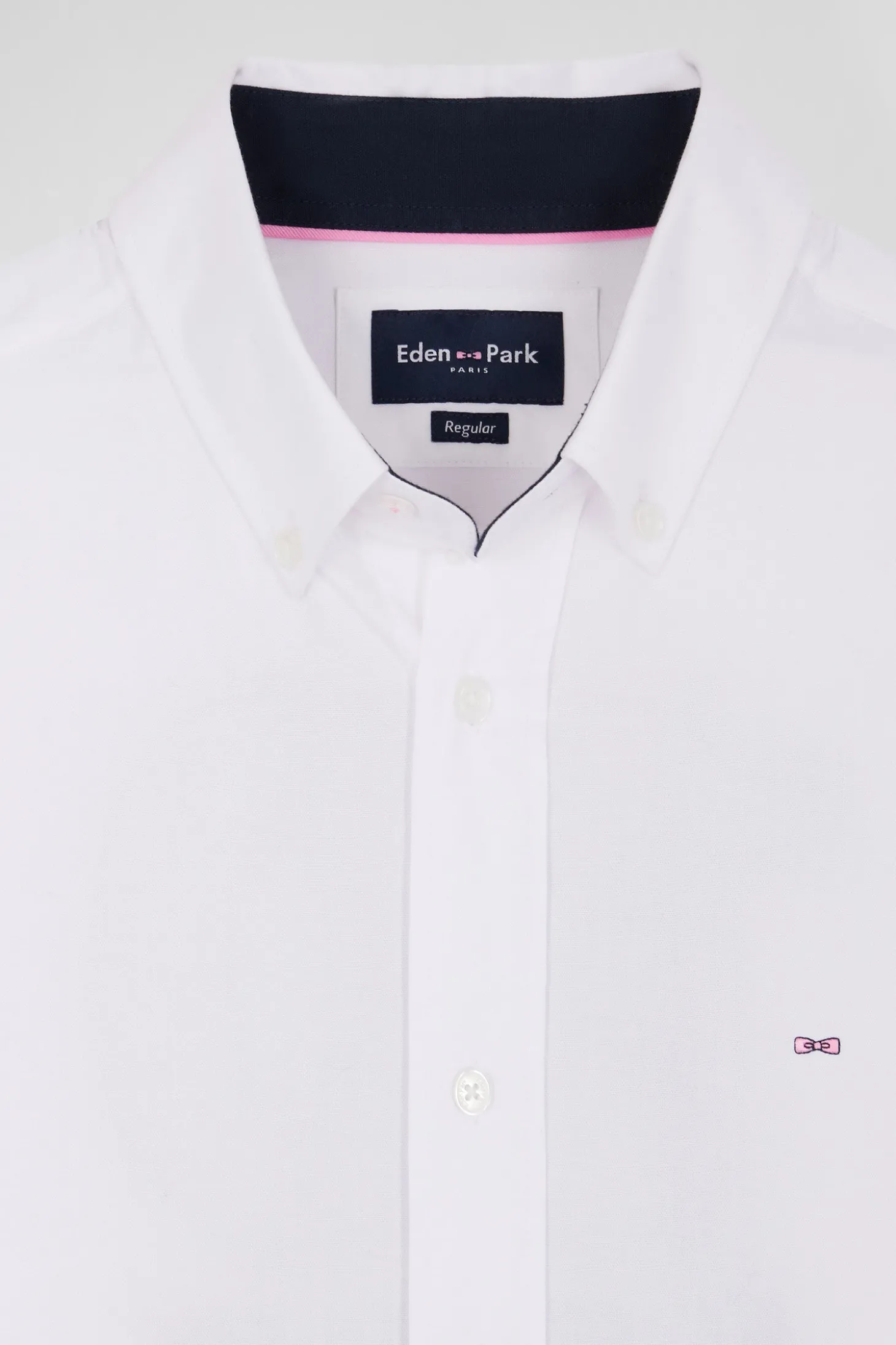 Chemise en coton blanc coupe Regular broderie dos N°10