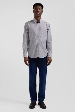 Chemise en coton bleu marine coupe Regular
