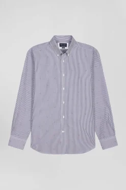 Chemise en coton bleu marine coupe Regular