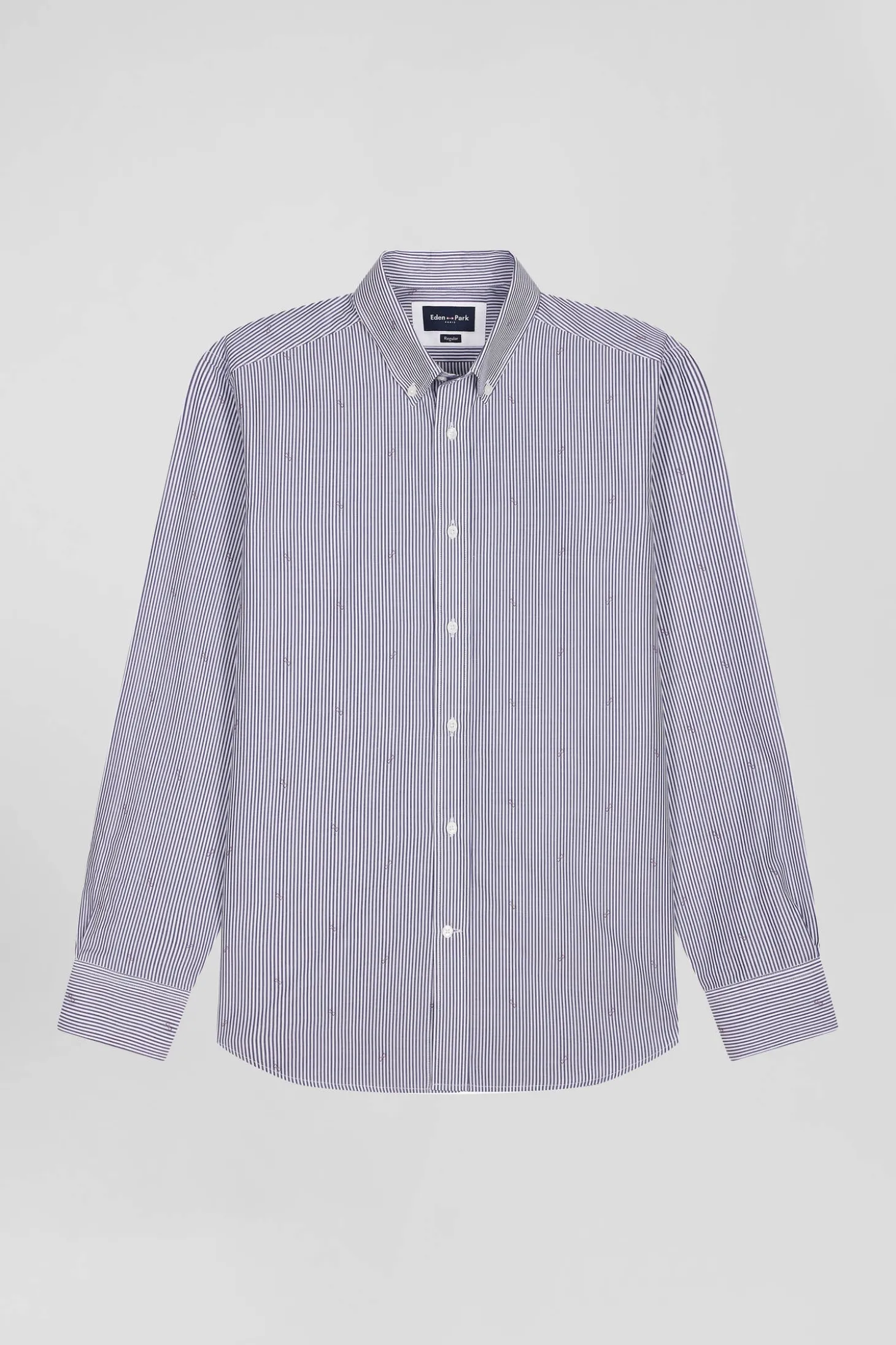 Chemise en coton bleu marine coupe Regular