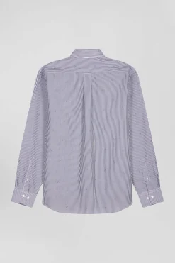 Chemise en coton bleu marine coupe Regular