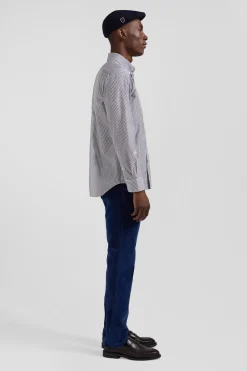 Chemise en coton bleu marine coupe Regular