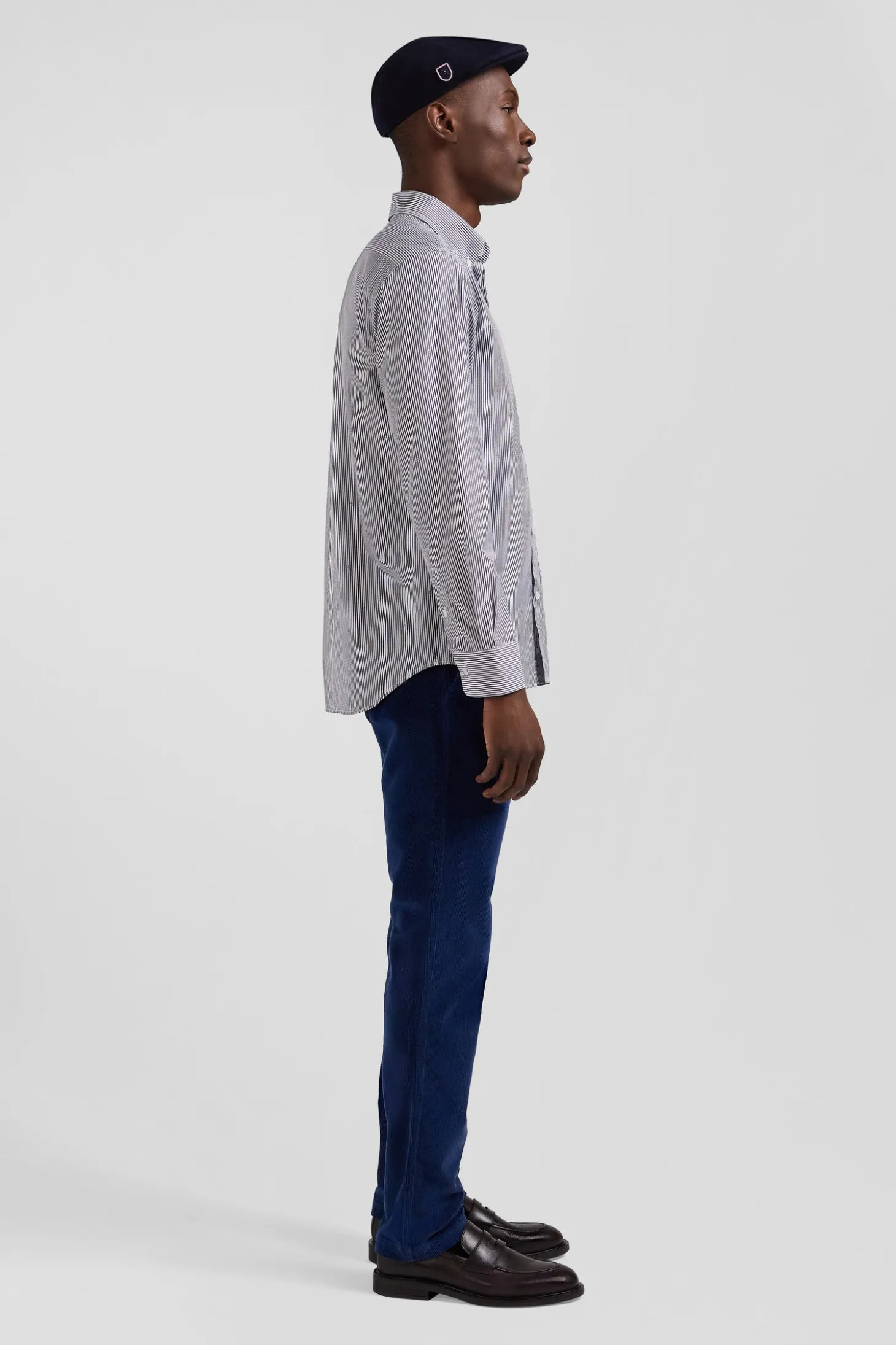 Chemise en coton bleu marine coupe Regular