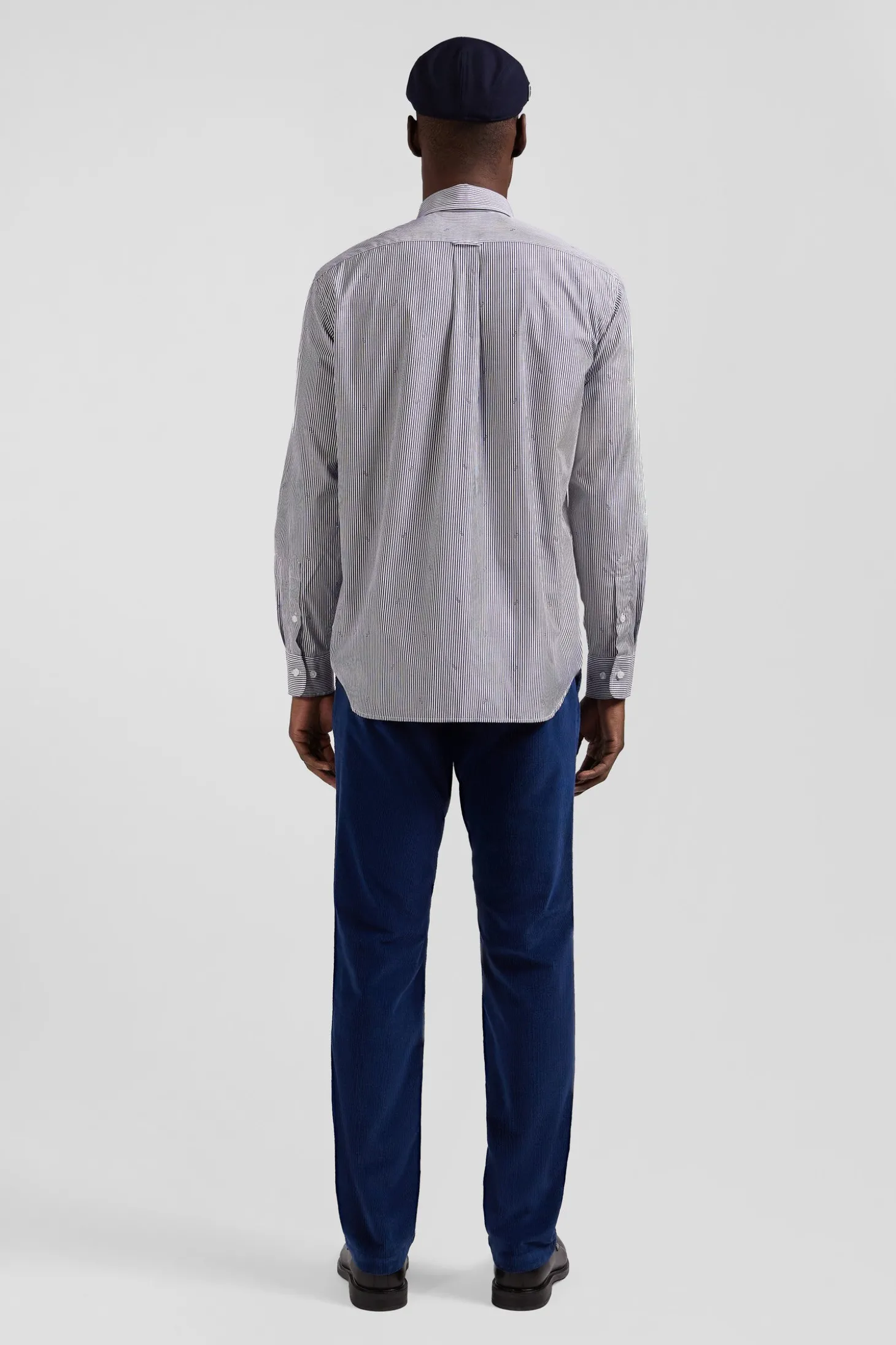 Chemise en coton bleu marine coupe Regular