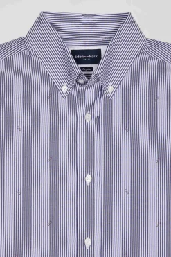 Chemise en coton bleu marine coupe Regular