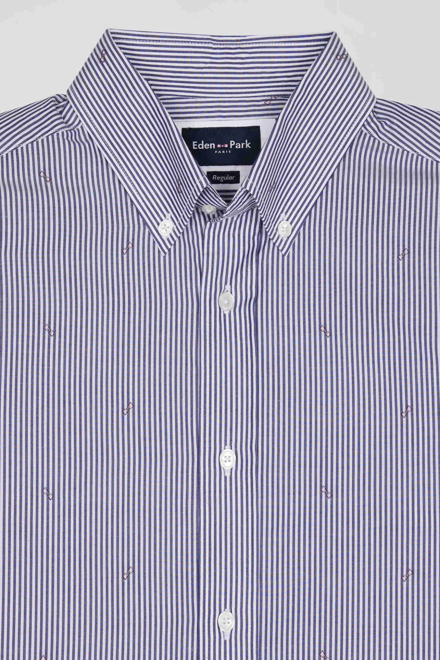 Chemise en coton bleu marine coupe Regular