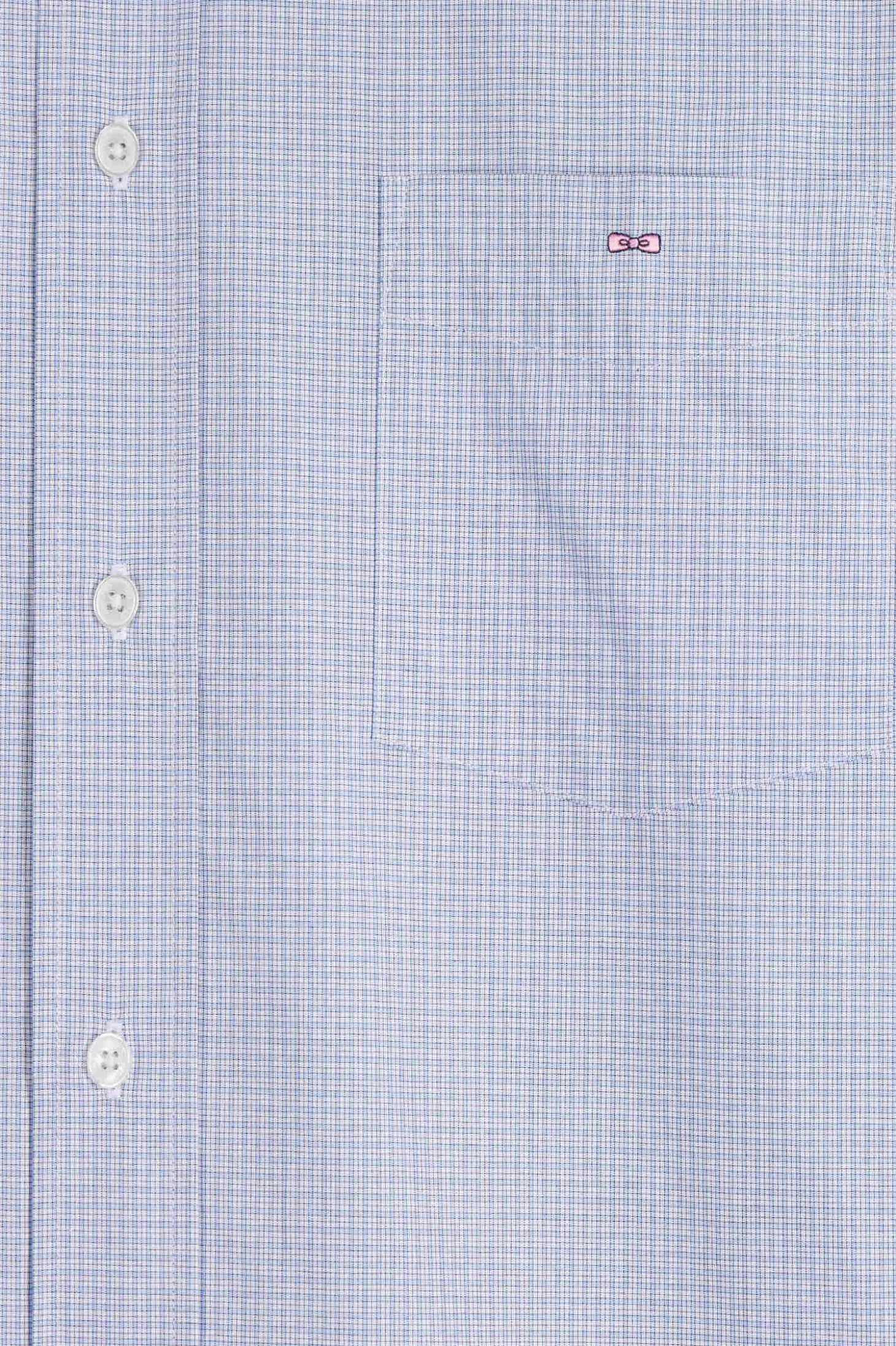 Chemise en coton ciel à micro-carreaux coupe Regular