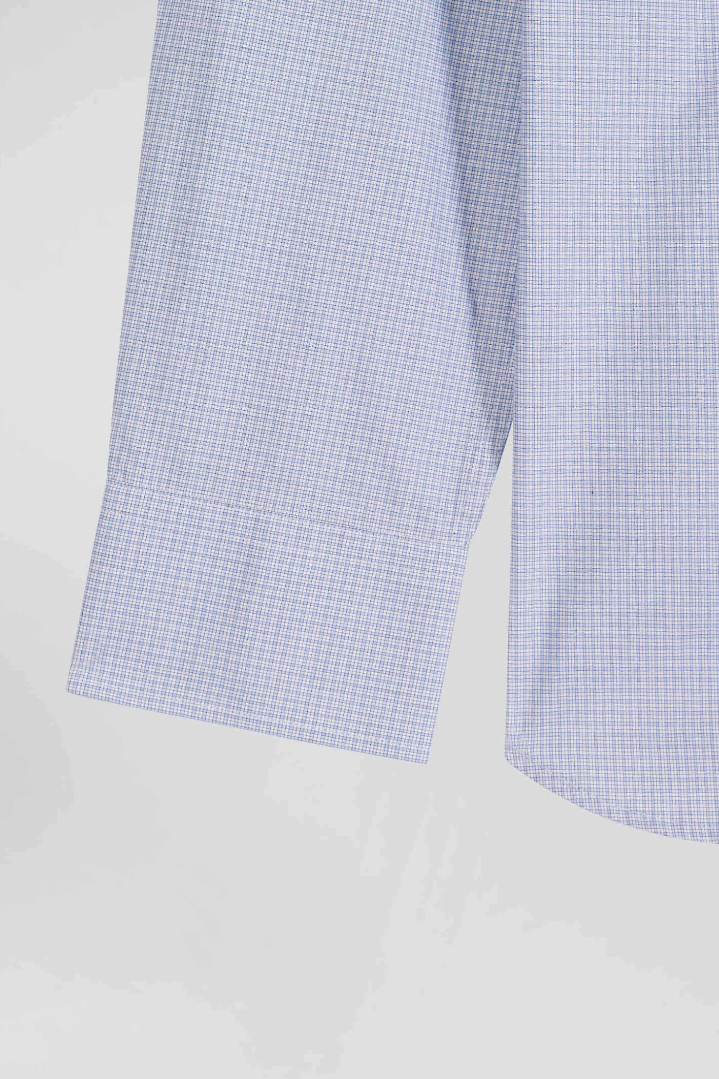 Chemise en coton ciel à micro-carreaux coupe Regular