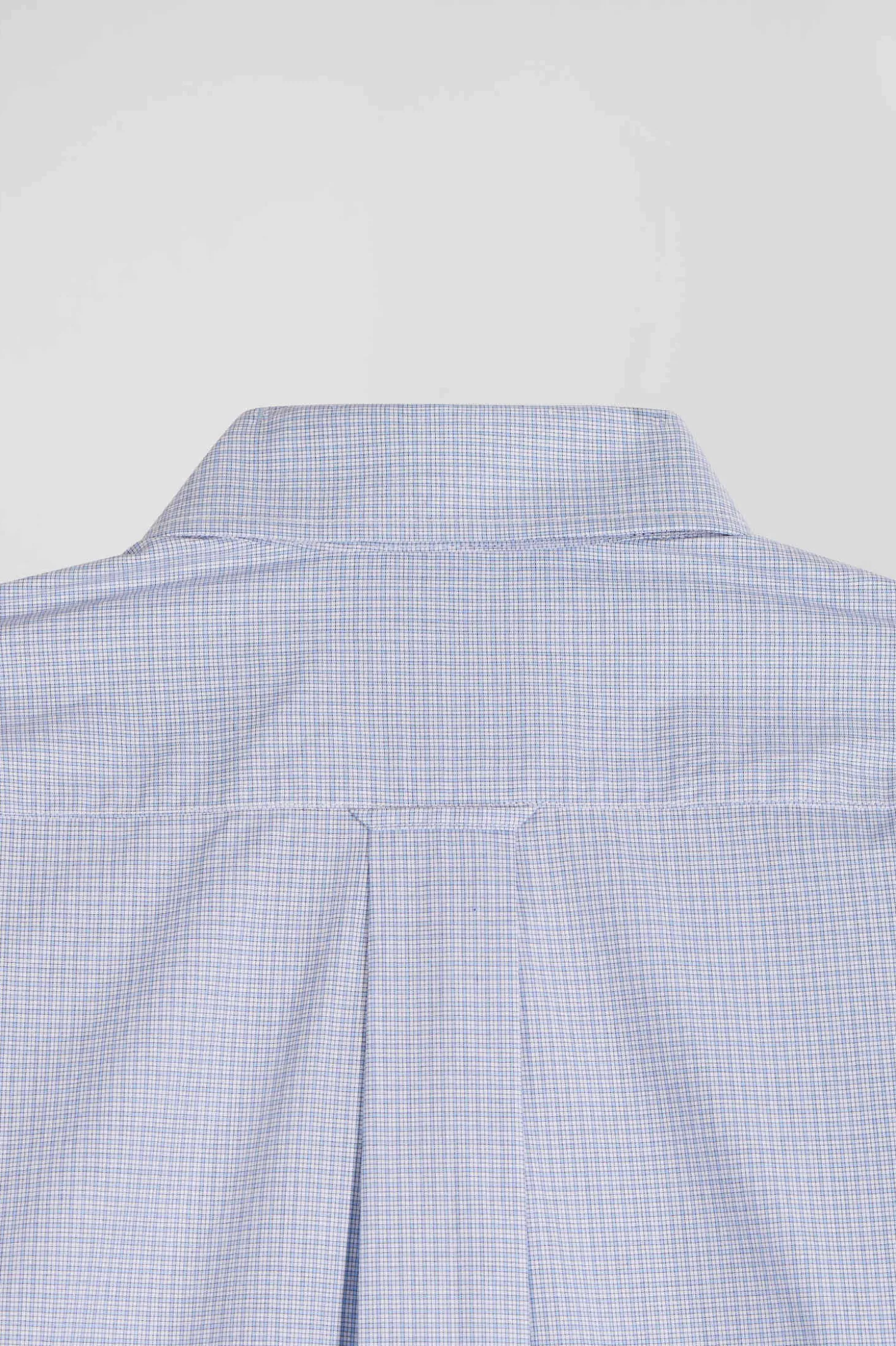 Chemise en coton ciel à micro-carreaux coupe Regular