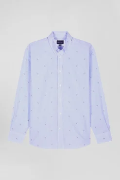 Chemise en coton ciel coupe Regular