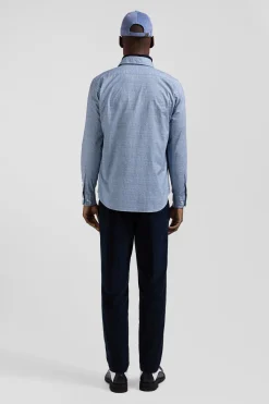 Chemise en coton ciel coupe Slim