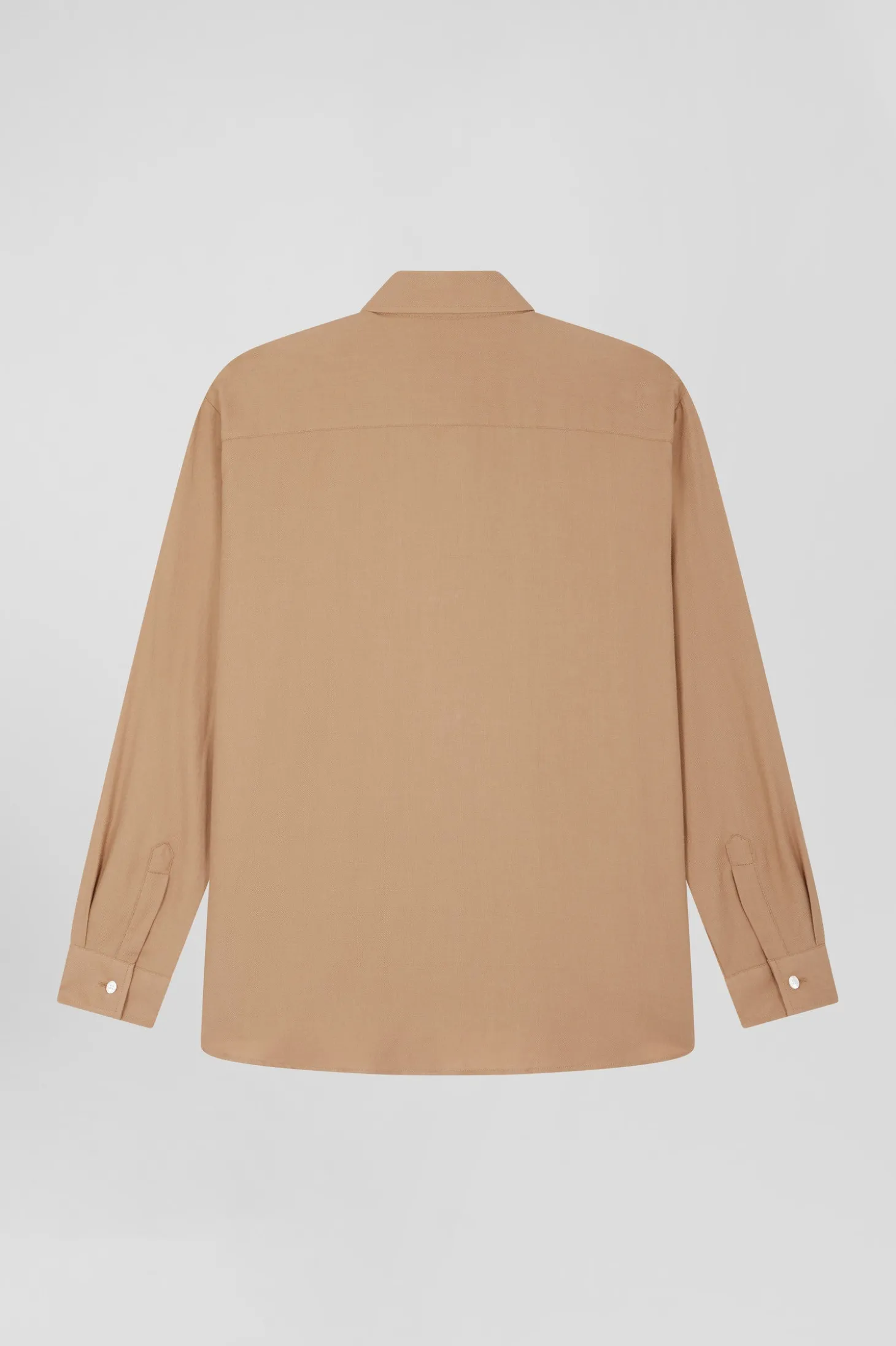 Chemise en coton et cachemire camel coupe Oversized