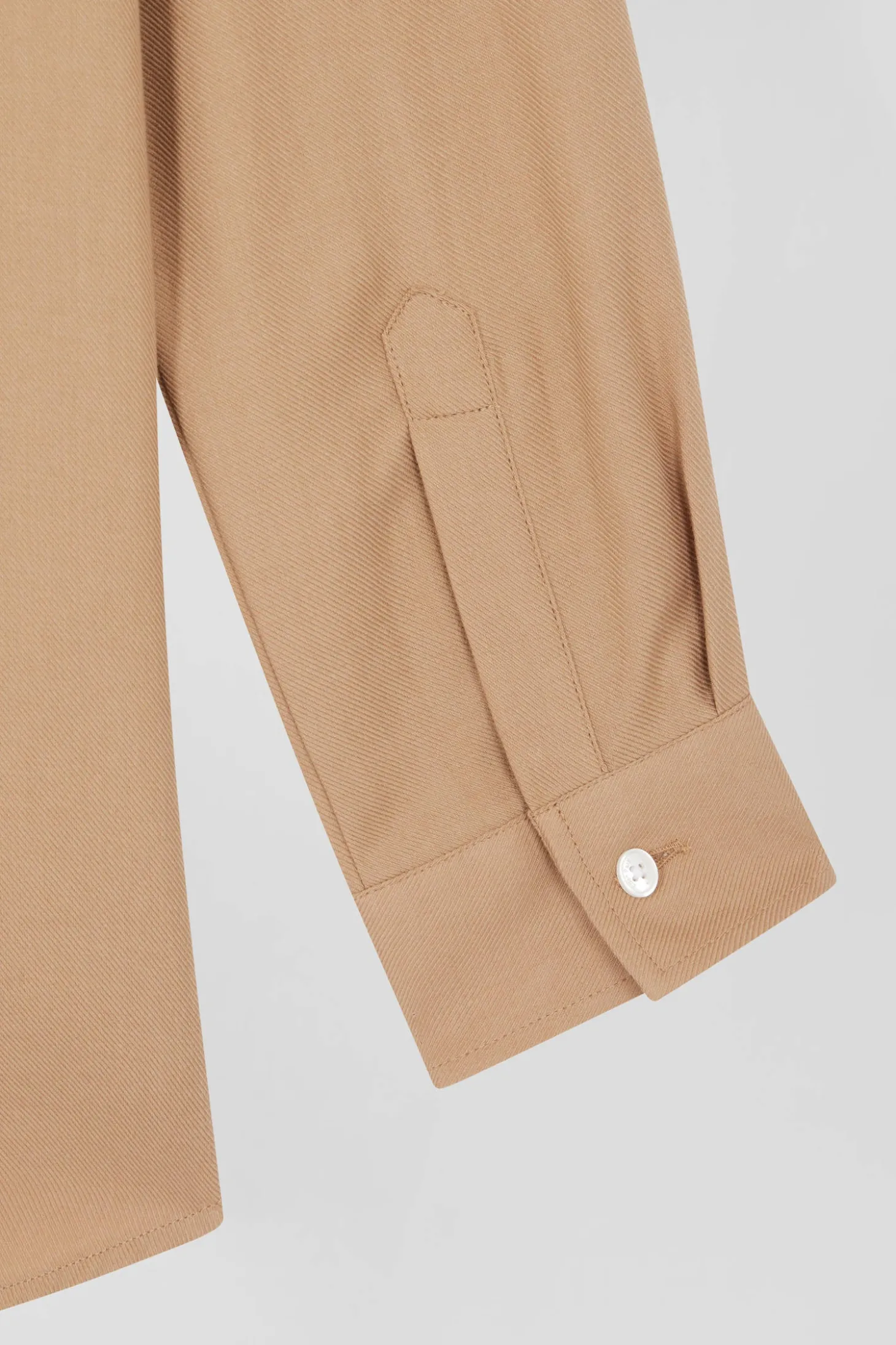 Chemise en coton et cachemire camel coupe Oversized