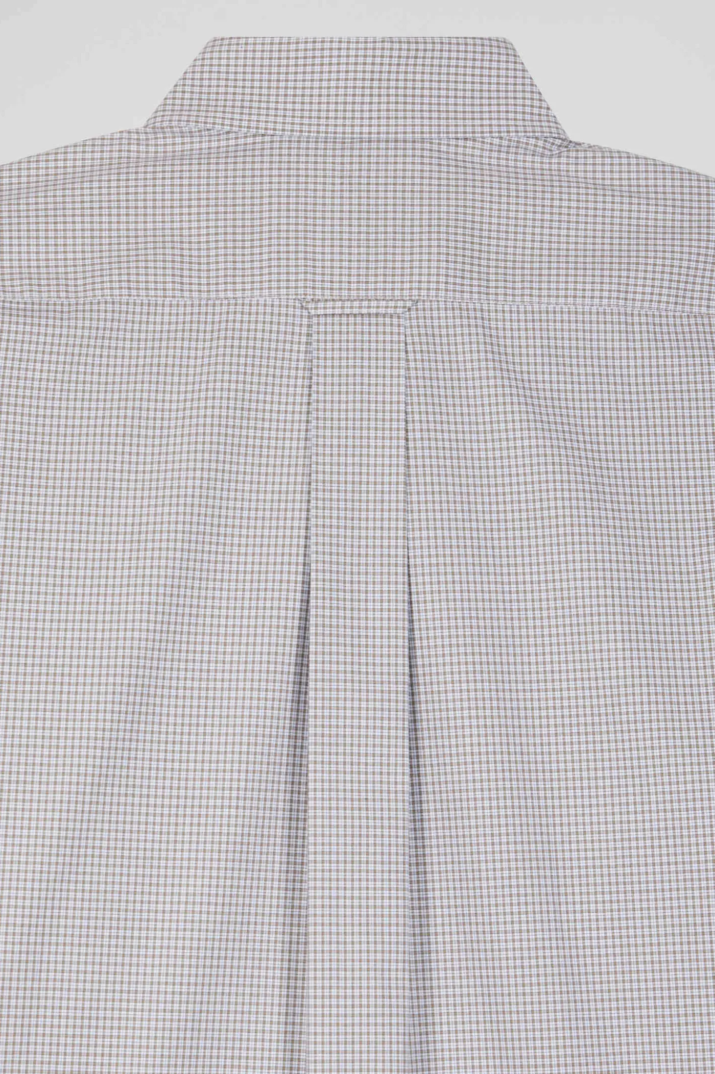 Chemise en coton grège à micro-carreaux coupe Regular